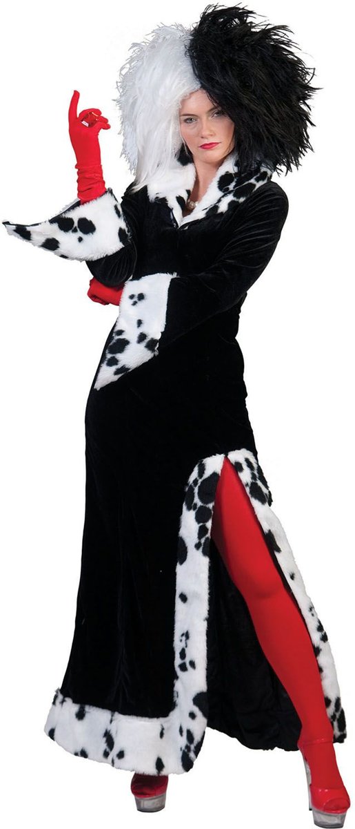 101 Dalmatiers Kostuum | Cruel Lady Dalmatiers | Vrouw | Maat 36-38 | Carnaval kostuum | Verkleedkleding